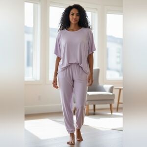 PINK Victoria's Secret Lilac Purple Lounge Pants And Crop Top Set,  XXL, NWOT